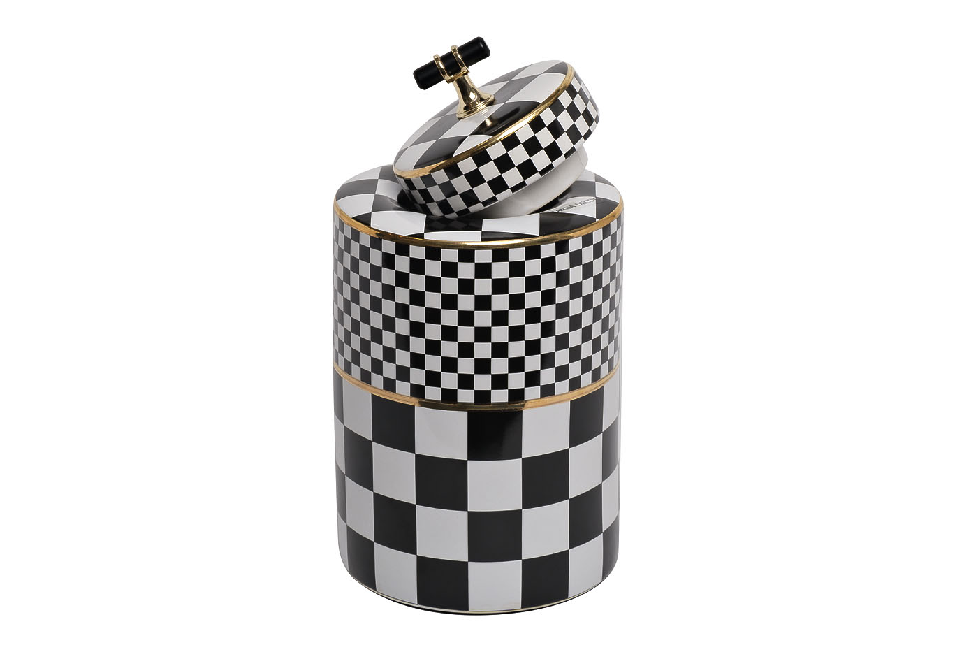 Ваза с крышкой "Chess" черно-белая 26см 55RD4395M
