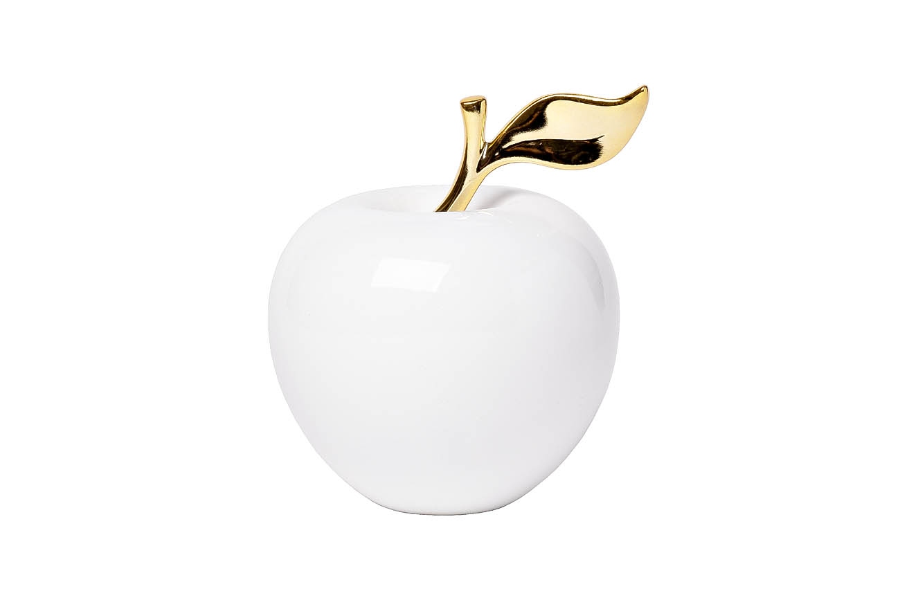 Статуэтка "Яблоко" белая с золотым